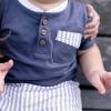 imageBurts Bees Baby Baby Boys Tee and Short SetHenley Tee  Seersucker Shorts