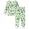 imageBurts Bees Baby Girls 2Piece Long Sleeve Tee and Pants Organic Cotton Pajama SetCutest Clover