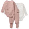 imageBurts Bees Baby Unisex 3Piece Bodysuit and Pant Set 100 Organic Cotton Infant OutfitWildflower