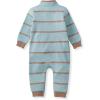 imageBurts Bees Baby babyboys 100 Organic Cotton Onepiece Long Sleeve High Neck Jumpsuit CoverallsBlue Holland Stripe