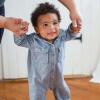 imageBurts Bees Baby babyboys Baby Boys 100 Organic Cotton Button Down JumpsuitFlint Acid Wash