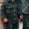 imageBurts Bees Baby babyboys Baby Boys 100 Organic Cotton Button Down JumpsuitGreen Corduroy