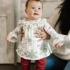 imageBurts Bees Baby babygirls Long Sleeve Top and Pant Set 100 Organic Cotton OutfitHoliday Snowflakes
