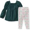 imageBurts Bees Baby babygirls Long Sleeve Top and Pant Set 100 Organic Cotton OutfitPoinsettia Fair Isle