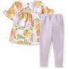 imageBurts Bees Baby babygirls Short Sleeve Top and Leggings Set Outfit Bundle 100 Organic CottonSweet Sunflowers