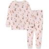 imageBurts Bees Baby Girls 2Piece Long Sleeve Tee and Pants Organic Cotton Pajama SetOh Deer