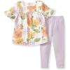 imageBurts Bees Baby babygirls Short Sleeve Top and Leggings Set Outfit Bundle 100 Organic CottonSweet Sunflowers