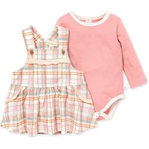 imageBurts Bees Baby BabyGirls Dress Infant ampamp Toddler Short ampamp LongSleeve 100 Organic CottonCozy Harvest Dress  Bodysuit