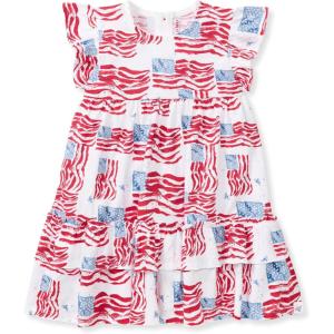 imageBurts Bees Baby BabyGirls Dress Infant ampamp Toddler Short ampamp LongSleeve 100 Organic CottonMagestic Flags