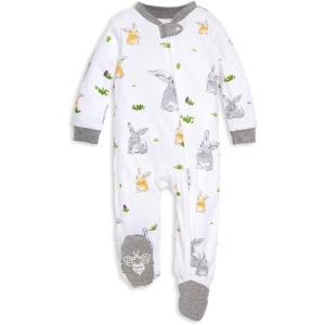imageBurts Bees Baby Boys OnePiece Sleep and Play 100 Organic Cotton PJsBunny Trail