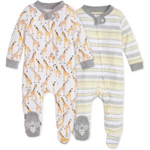 imageBurts Bees Baby Boys OnePiece Sleep and Play 100 Organic Cotton PJsGiraffe
