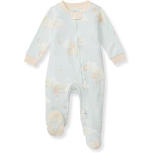 imageBurts Bees Baby Boys OnePiece Sleep and Play 100 Organic Cotton PJsGood Night Sky Blue