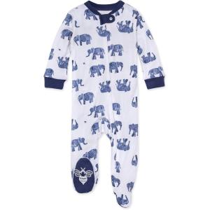 imageBurts Bees Baby Boys OnePiece Sleep and Play 100 Organic Cotton PJsWandering Elephants