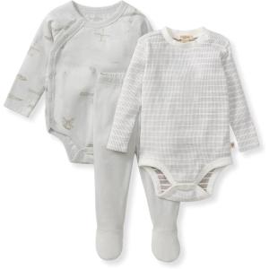 imageBurts Bees Baby Unisex 3Piece Bodysuit and Pant Set 100 Organic Cotton Infant OutfitBlue Amsterdam
