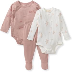 imageBurts Bees Baby Unisex 3Piece Bodysuit and Pant Set 100 Organic Cotton Infant OutfitWildflower