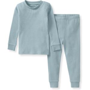 imageBurts Bees Baby Unisex Baby Honeysoft Pajamas Tee and Pant 2Piece Pj Set Soft Organic Cotton ampamp Lyocell BlendMountain Blue Thermal