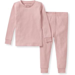 imageBurts Bees Baby Unisex Baby Honeysoft Pajamas Tee and Pant 2Piece Pj Set Soft Organic Cotton ampamp Lyocell BlendPersian Rose Thermal