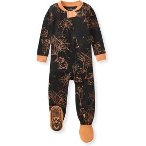 imageBurts Bees Baby babyboys Boys Sleeper Pjs 100 Organic Cotton Onepiece Footie Zip Up Jumpsuit Snug Fit PajamasHaunty Halloween