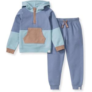 imageBurts Bees Baby babyboys Hoodie and Pant Set Top ampamp Bottom Outfit Bundle 100 Organic CottonFlint Blue