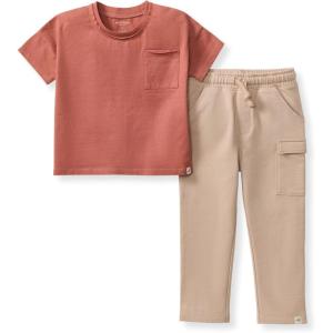 imageBurts Bees Baby babyboys Shirt and Pant Set Top ampamp Bottom Outfit Bundle 100 Organic CottonCedar