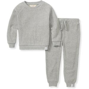 imageBurts Bees Baby babyboys Shirt and Pant Set Top ampamp Bottom Outfit Bundle 100 Organic CottonHeather Grey Thermal