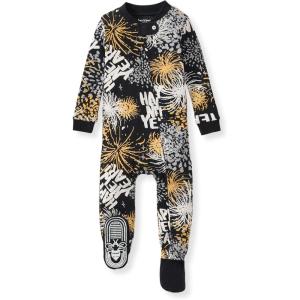 imageBurts Bees Baby babyboys Sleeper Pjs 100 Organic Cotton Onepiece Footie Zip Up Jumpsuit Snug Fit PajamasHappy New Year