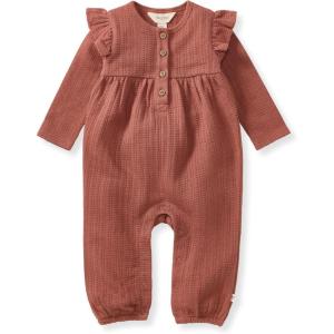imageBurts Bees Baby babygirls Jumpsuit  100 Organic Cotton Onepiece Coverall Outfit for Sizes Newborn to 24 MonthsCedar Dotted Rib