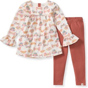 imageBurts Bees Baby babygirls Long Sleeve Top and Pant Set 100 Organic Cotton OutfitBoho Butterflies