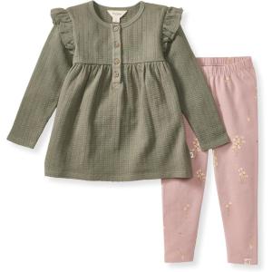 imageBurts Bees Baby babygirls Long Sleeve Top and Pant Set 100 Organic Cotton OutfitBudding Beauty