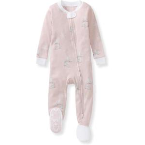 imageBurts Bees Baby babygirls Sleeper Pajamas 100 Organic Cotton Soft Onepiece Pjs Diagonal Zip Up Jumpsuit Snug Fit Footie With Snap Tab