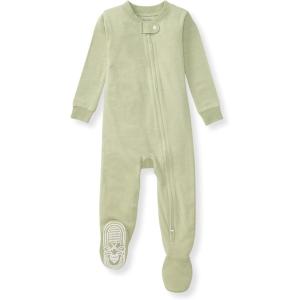 imageBurts Bees Baby unisexbaby Honeysoft Sleeper Pajamas Zip Front Nonslip Footed Footie Pjs Organic Cotton ampamp LyocellMoss Jersey Slub