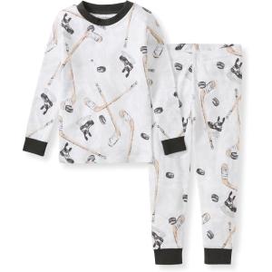 imageBurts Bees Baby Boys 2Piece Long Sleeve Tee and Pants Organic Cotton Pajama SetHockey Season