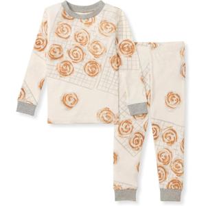 imageBurts Bees Baby Girls Pajamas 2Piece Long Sleeve Tee and Pants Organic Cotton PJ SetGooey Cinnamon Rolls