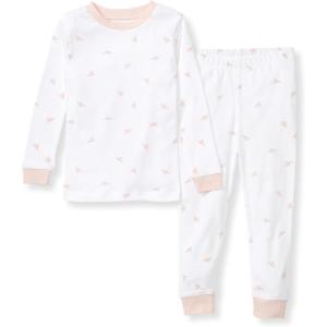 imageBurts Bees Baby Girls Pajamas 2Piece Long Sleeve Tee and Pants Organic Cotton PJ SetPink Golden Bee