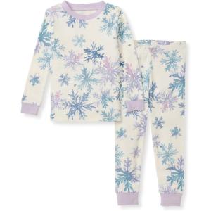 imageBurts Bees Baby Girls Pajamas 2Piece Long Sleeve Tee and Pants Organic Cotton PJ SetSnowflake Flurries