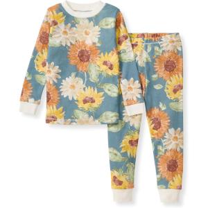 imageBurts Bees Baby Girls Pajamas 2Piece Long Sleeve Tee and Pants Organic Cotton PJ SetSunflowers