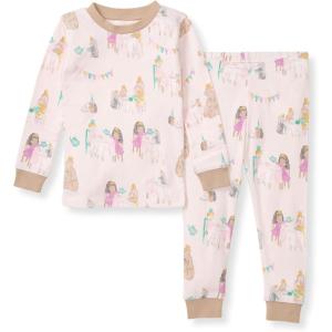 imageBurts Bees Baby Girls Pajamas 2Piece Long Sleeve Tee and Pants Organic Cotton PJ SetTea Time