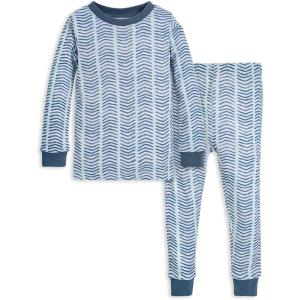 imageBurts Bees Baby Girls Pajamas 2Piece Long Sleeve Tee and Pants Organic Cotton PJ SetWatercolor Chevron