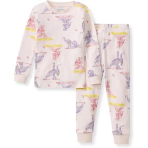 imageBurts Bees Baby Girls Pajamas 2Piece Long Sleeve Tee and Pants Organic Cotton PJ SetYogi Elephants