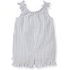 imageBurts Bees Baby Baby Girls Romper  100 Organic Cotton OnePiece Shortall Girl Outfit for Sizes Newborn to 24 MonthsStriped Seersucker