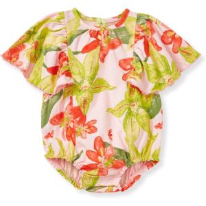 imageBurts Bees Baby Baby Girls Romper  100 Organic Cotton OnePiece Shortall Girl Outfit for Sizes Newborn to 24 MonthsAustralian Blooms