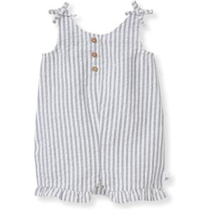 imageBurts Bees Baby Baby Girls Romper  100 Organic Cotton OnePiece Shortall Girl Outfit for Sizes Newborn to 24 MonthsStriped Seersucker