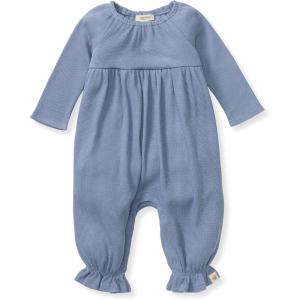 imageBurts Bees Baby babygirls Jumpsuit 100 Organic Cotton Onepiece Long Sleeve Quilted Outfit CoverallDusty Indigo