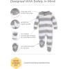 imageBurts Bees Baby Girls Organic Cotton Sleep and Play Footed PajamasPink Rugby Stripe