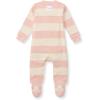 imageBurts Bees Baby Girls Organic Cotton Sleep and Play Footed PajamasPink Sand Rugby Stripe