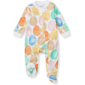 imageBurts Bees Baby Girls Organic Cotton Sleep and Play Footed PajamasEaster Friends