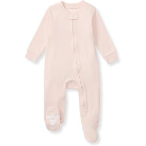 imageBurts Bees Baby Girls Organic Cotton Sleep and Play Footed PajamasPink Solid Rib