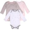 imageBurts Bees Baby Unisex Baby 3Pack Long Sleeve Bodysuits 100 Organic CottonDusty Dandelions