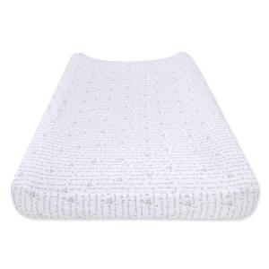 imageBurts Bees Baby  Changing Pad Cover 100 Organic Jersey Cotton Changing Pad Liner for Standard 16 x 32 Inch Changing MatsHeather Grey Alphabet Bee