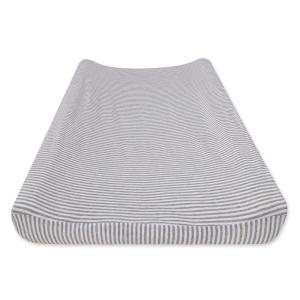 imageBurts Bees Baby  Changing Pad Cover 100 Organic Jersey Cotton Changing Pad Liner for Standard 16 x 32 Inch Changing MatsHeather Grey Stripe